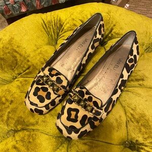 Vaneli Animal Print Flats with Gold Accents